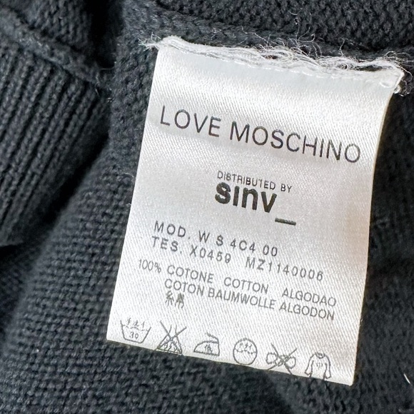 Moschino Floral Knit Cardigan Cotton Black Short Jacket 3/4 Sleeve size 4 US - Picture 11 of 12
